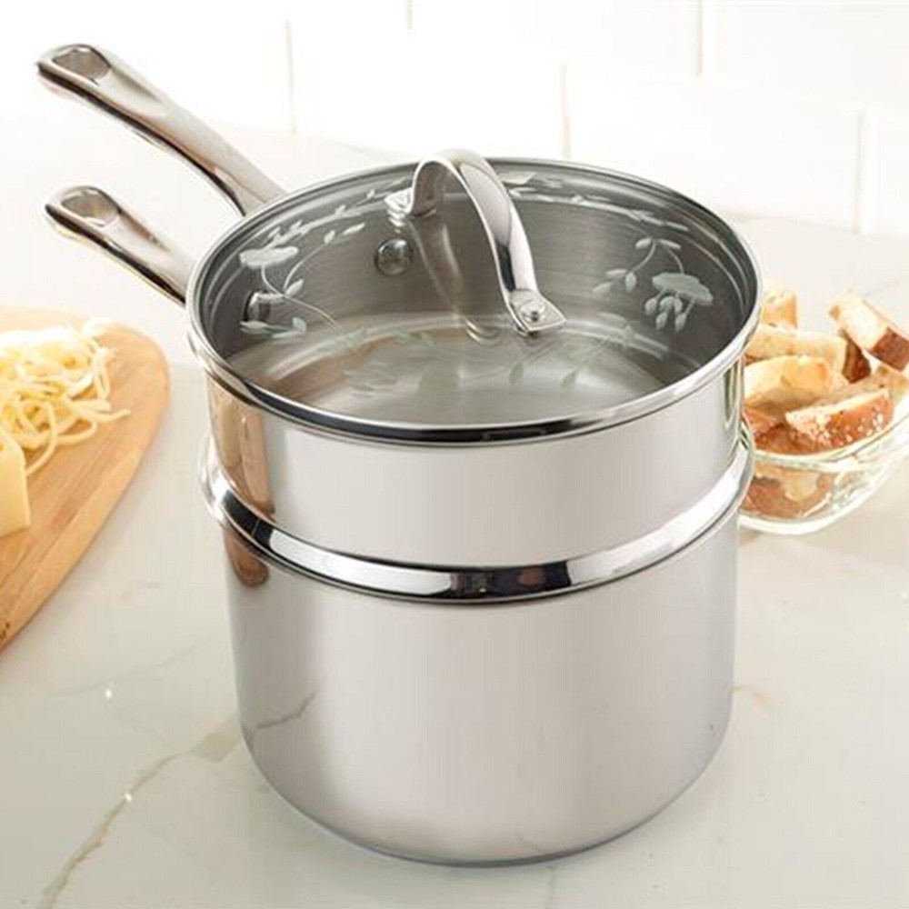 Princess House Heritage Stainless Steel Classic Double Boiler 5809 NEW Open Box